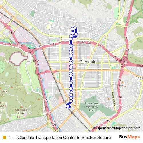 1 bus Line Map