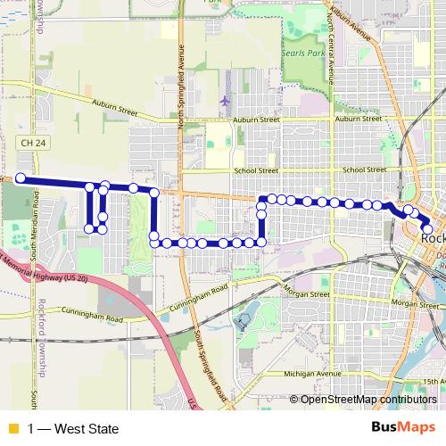 1 bus Line Map
