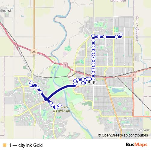 1 bus Line Map