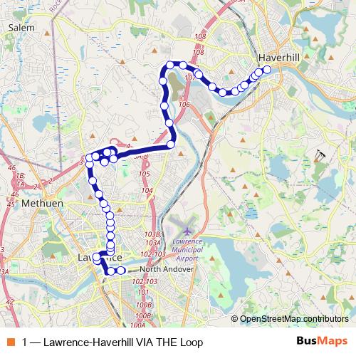 1 bus Line Map