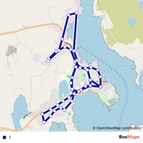 1 bus Line Map