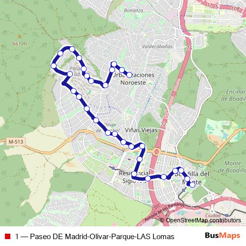 1 bus Line Map