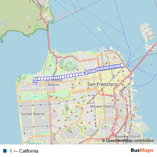 1 bus Line Map