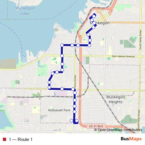 1 bus Line Map