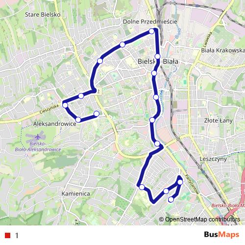 1 bus Line Map