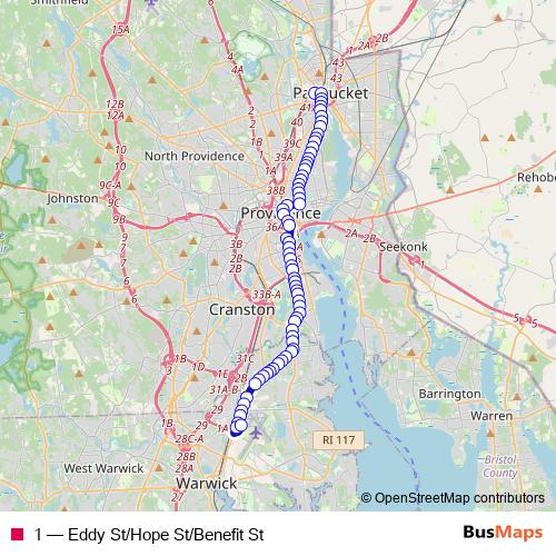 1 bus Line Map