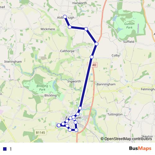 1 bus Line Map