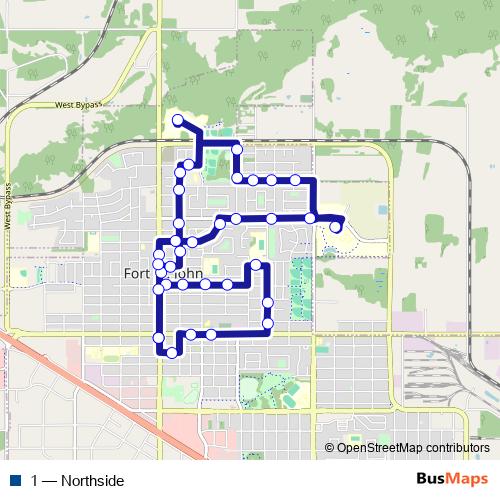 1 bus Line Map