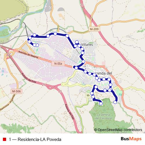 1 bus Line Map