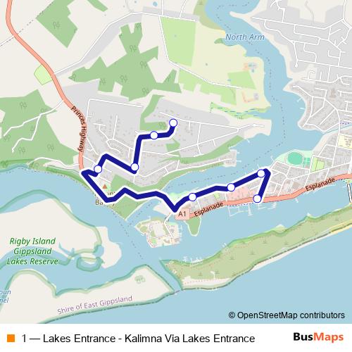 1 bus Line Map