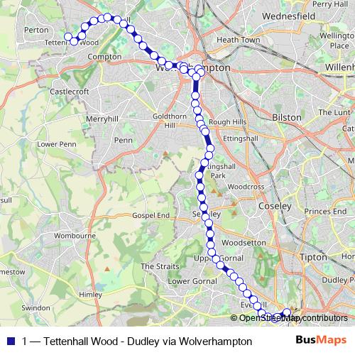 1 bus Line Map