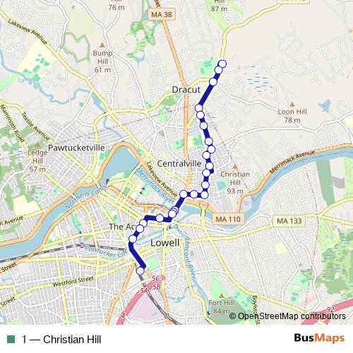 1 bus Line Map