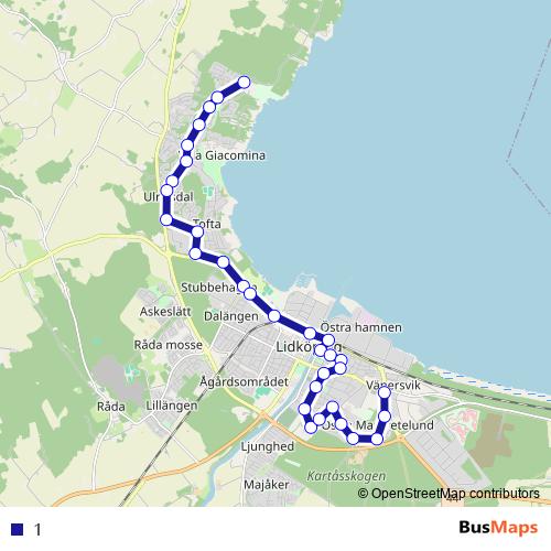 1 bus Line Map