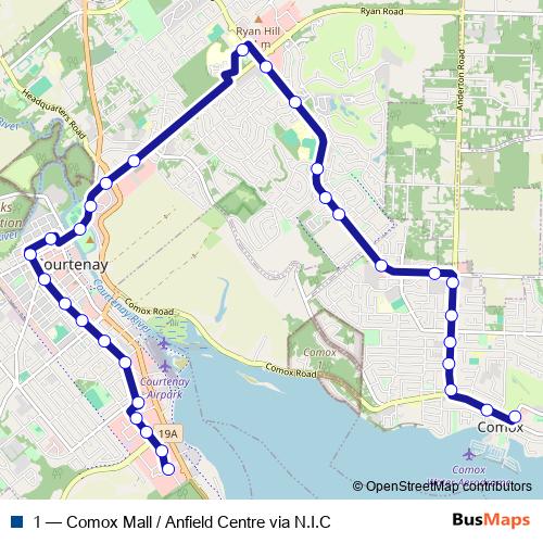 1 bus Line Map