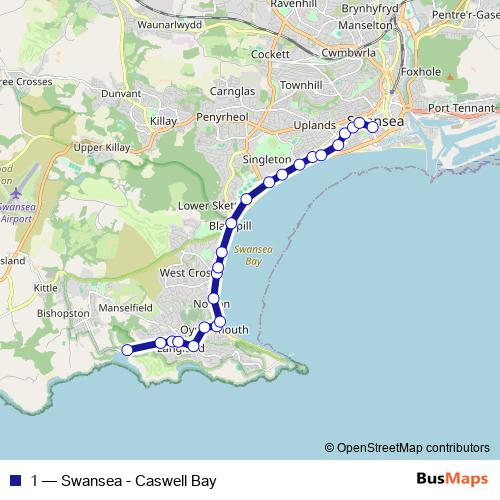 1 bus Line Map