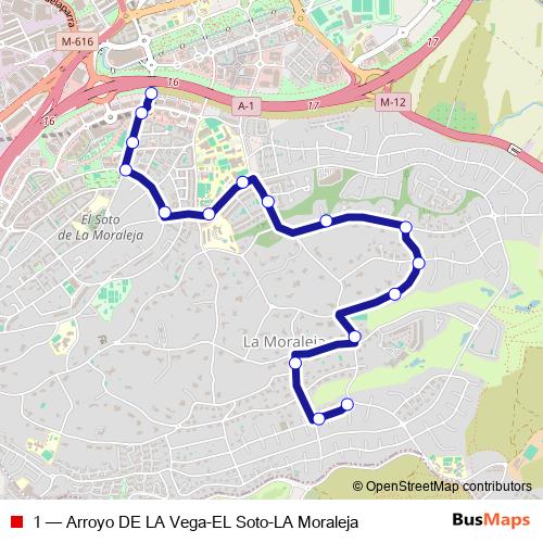 1 bus Line Map
