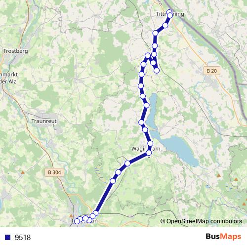 9518 bus Line Map