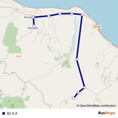 62 A A bus Line Map