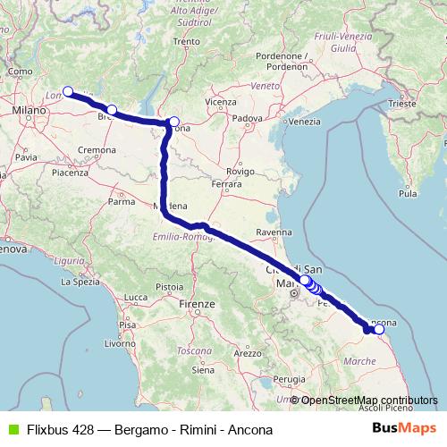 Flixbus 428 bus Line Map