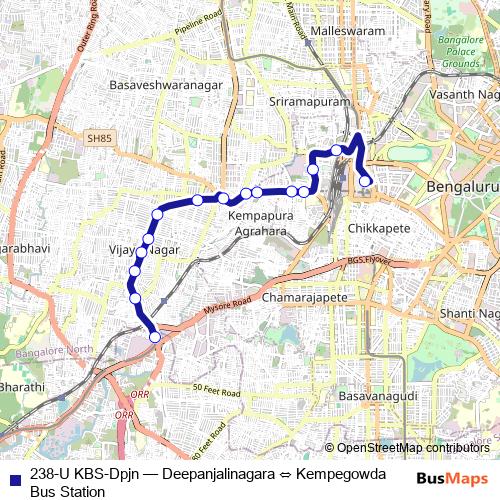 238-U KBS-Dpjn bus Line Map
