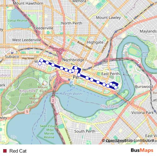 Red Cat bus Line Map