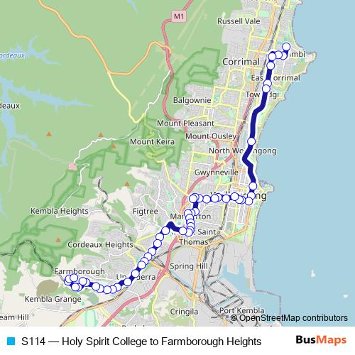 S114 bus Line Map