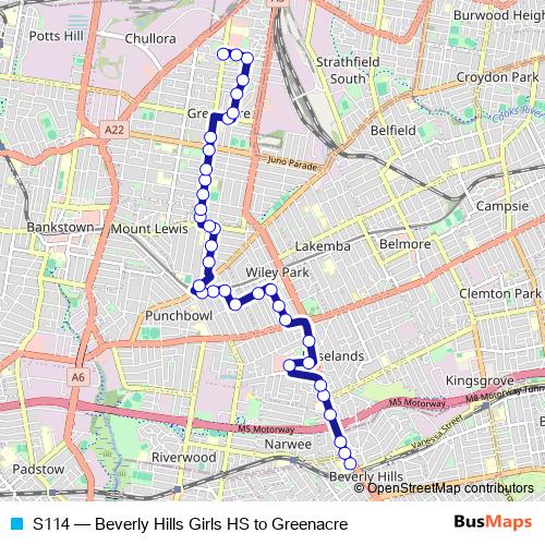 S114 bus Line Map