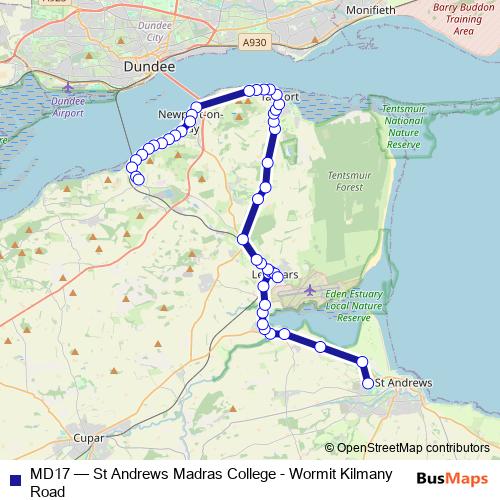 MD17 bus Line Map
