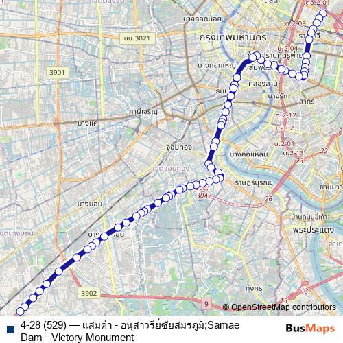 4-28 (529) bus Line Map