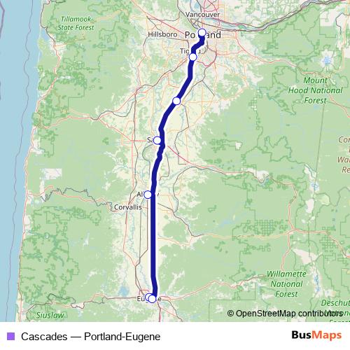 Cascades bus Line Map