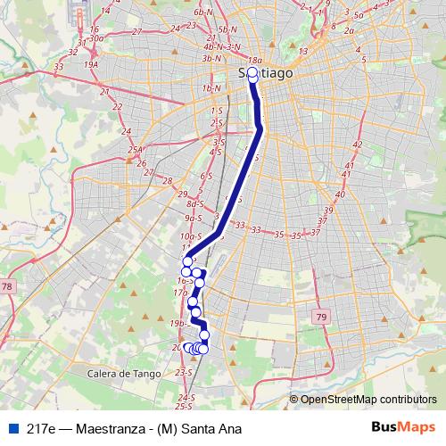217e bus Line Map