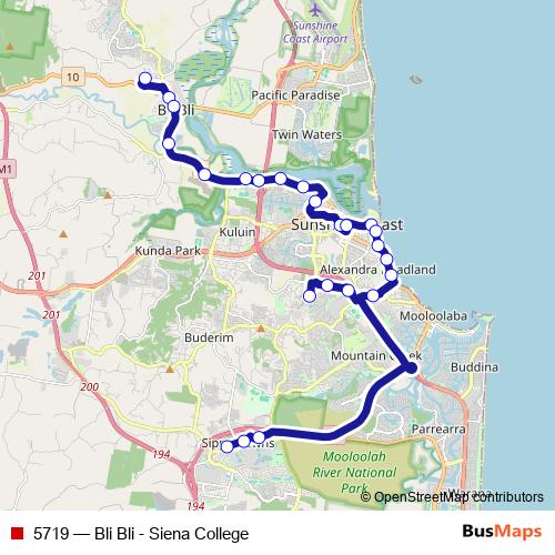 5719 bus Line Map
