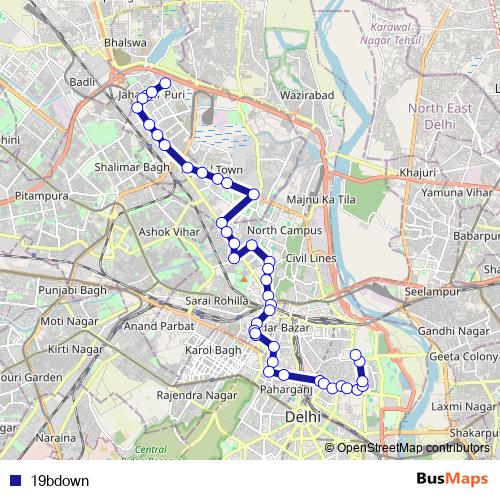 19bdown bus Line Map