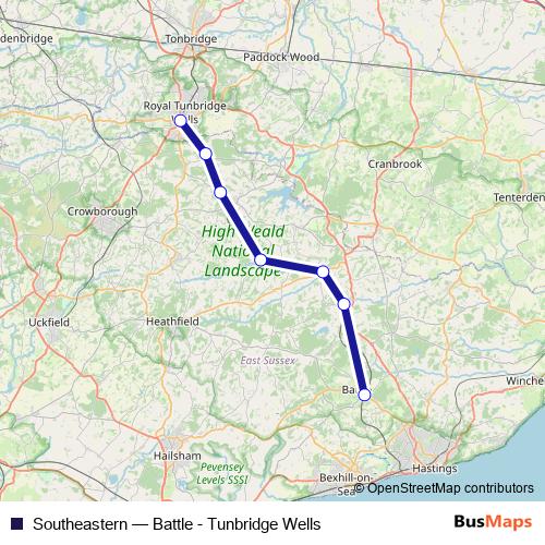 Southeastern bus Line Map