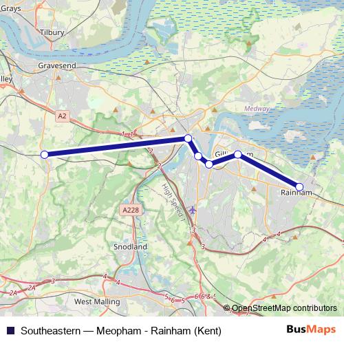 Southeastern bus Line Map