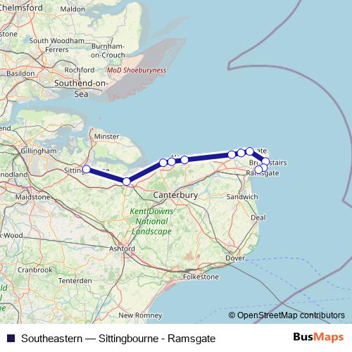 Southeastern bus Line Map