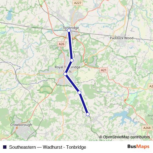 Southeastern bus Line Map