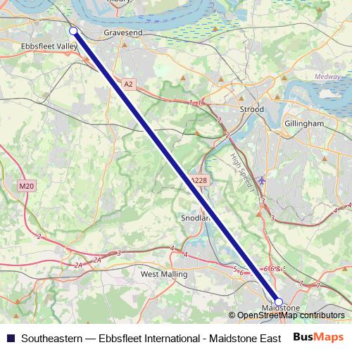 Southeastern bus Line Map