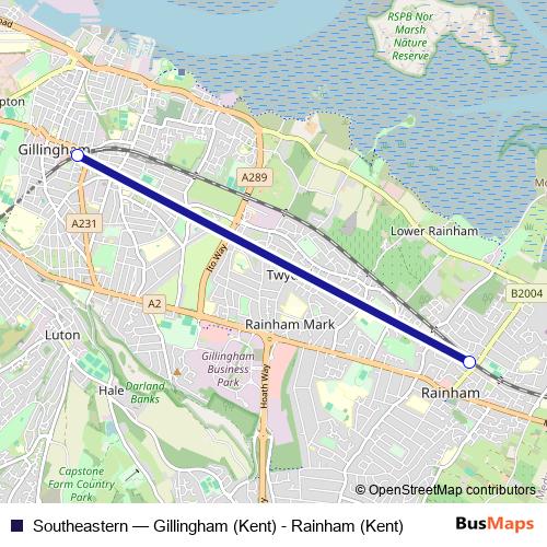 Southeastern bus Line Map