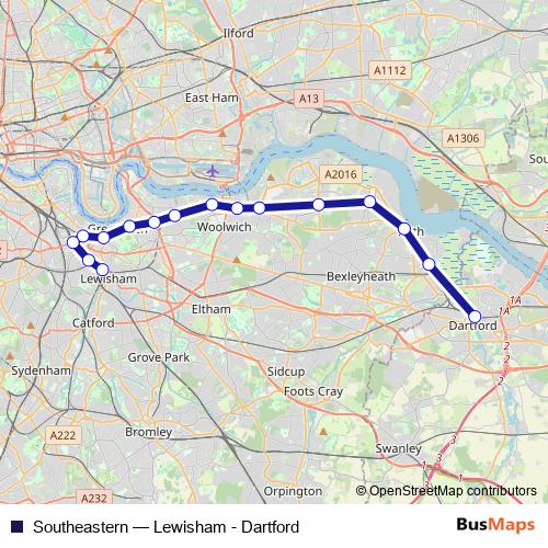 Southeastern bus Line Map