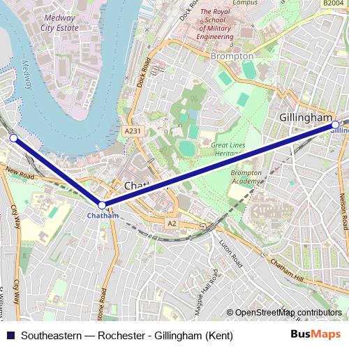Southeastern bus Line Map