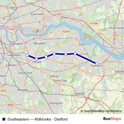 Southeastern bus Line Map