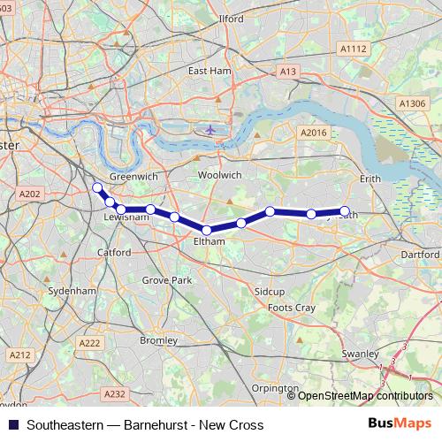 Southeastern bus Line Map