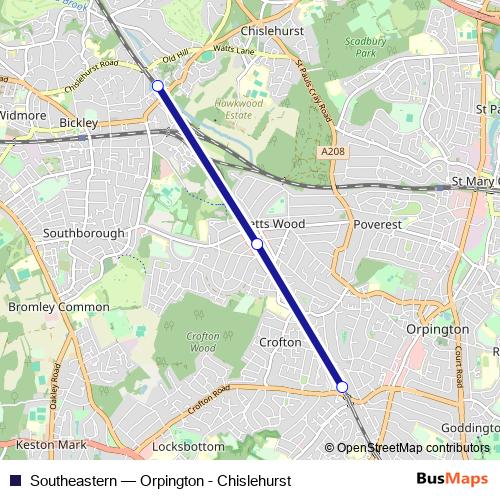 Southeastern bus Line Map
