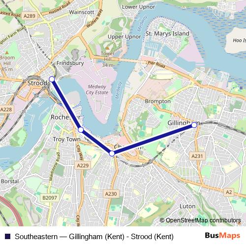 Southeastern bus Line Map