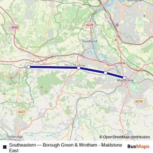 Southeastern bus Line Map