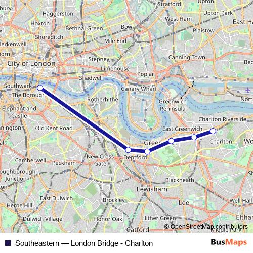 Southeastern bus Line Map