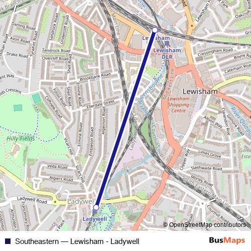 Southeastern bus Line Map