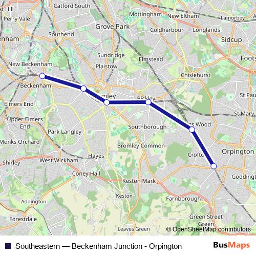 Southeastern bus Line Map