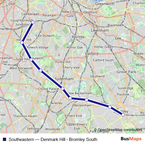 Southeastern bus Line Map